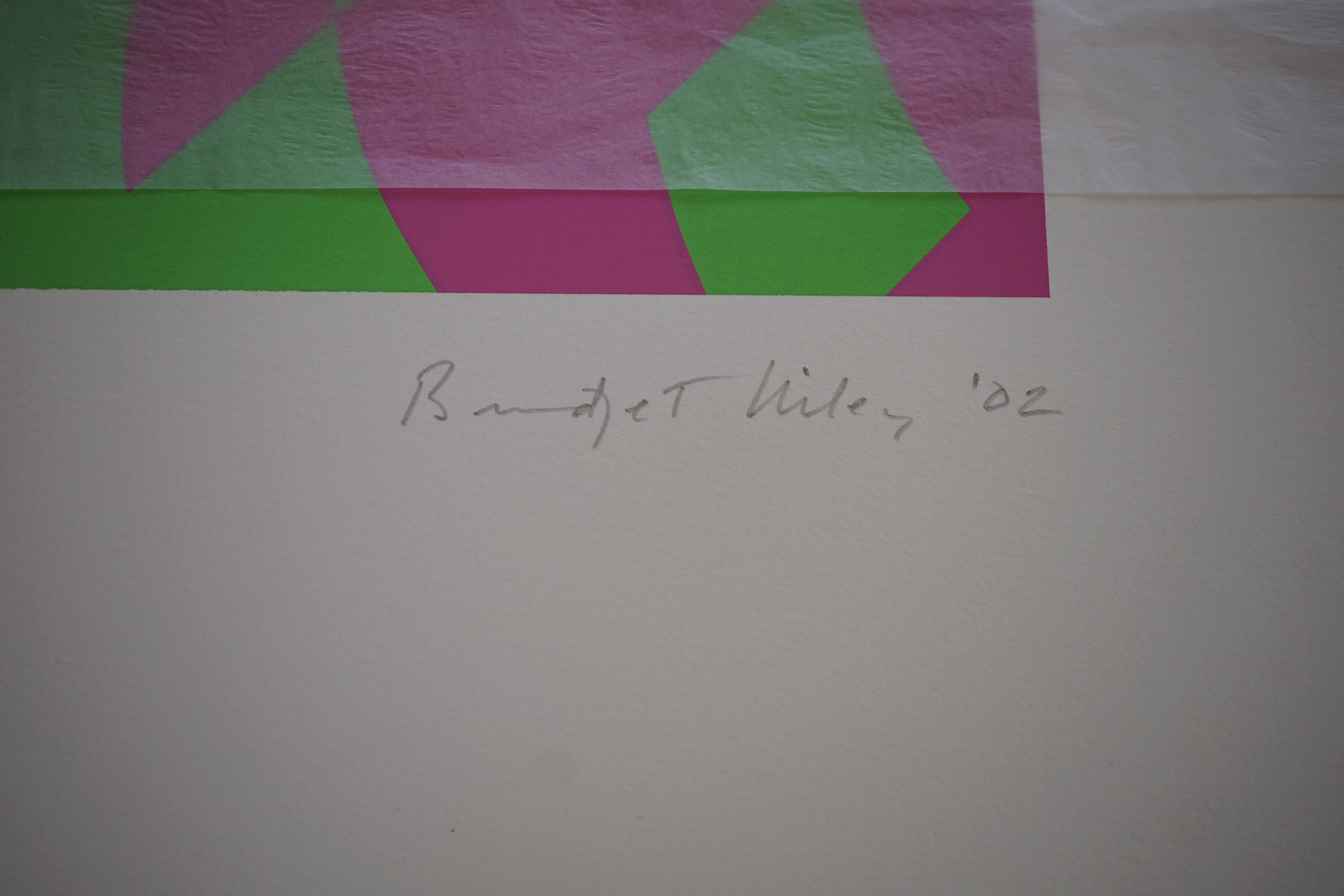 Bridget Riley (British, b.1931), 'Magenta & Green', printers proof, 87 x 57cm, sheet overall 109 x 75cm